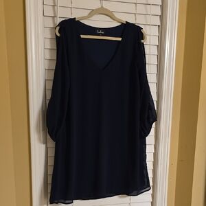 Lulu's Navy Cut Out Tunic Mini Dress